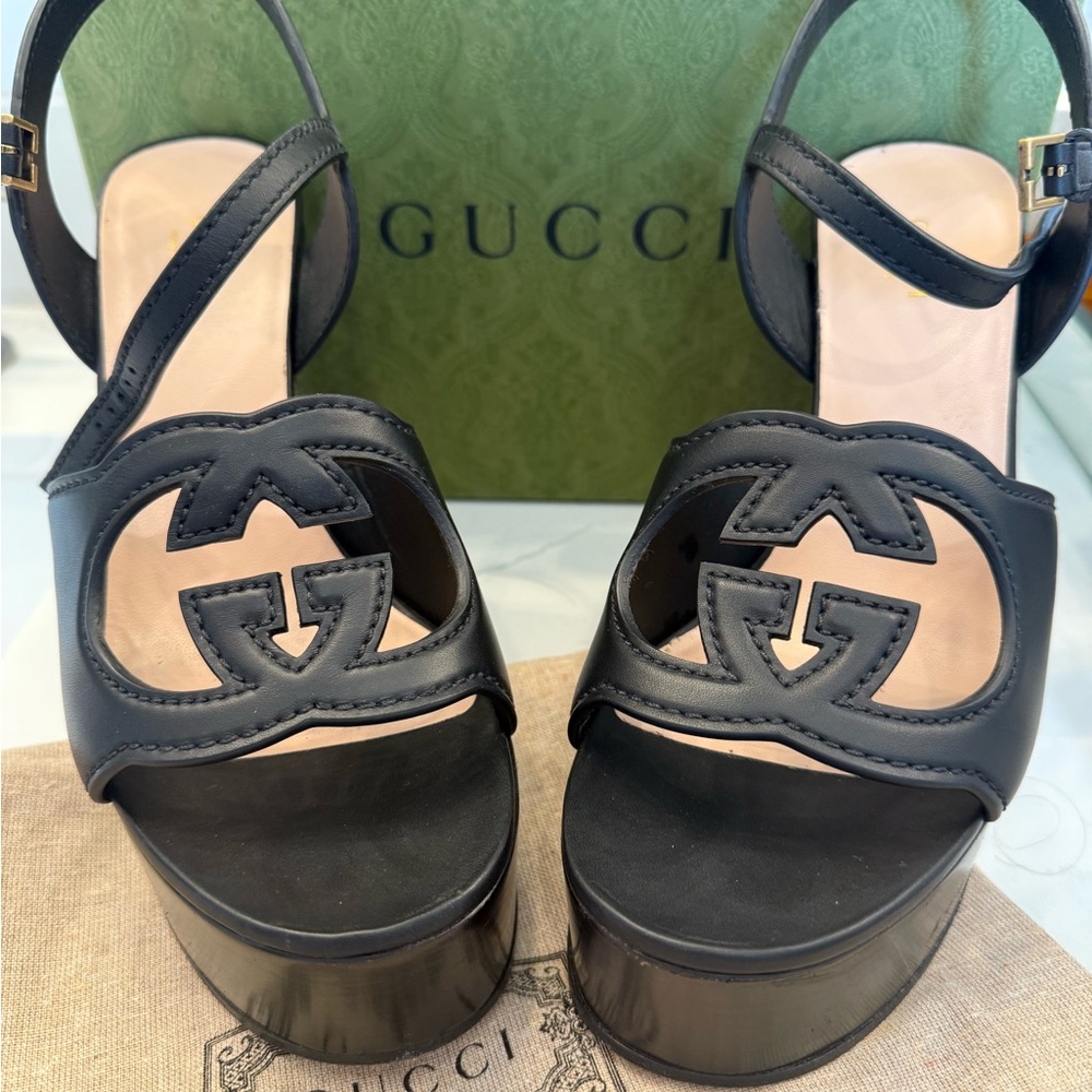 Gucci Black Platform Shoes Gucci Logo